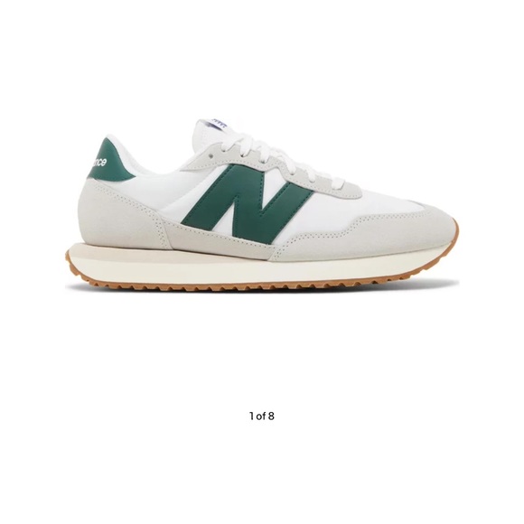 New Balance 237 - cloud grey and night green sz 4.5 - Picture 2 of 8